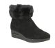 DKNY Aron Wedge Bootie k3812269 suede faux fur black blk