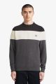 Pull Fred Perry à empiècements Charocoal Solid Marl K8502 328