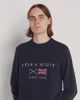 Lyle & Scott KN1343V Z271 flag knitted crew neck jumper Dark Navy