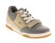 Basket lacoste dames Missouri  en cuir et textile beige et gris.