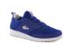 Chaussure femme running Lacoste light en daim et mesh bleu.