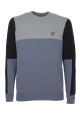 Pull Lyle & Scott colourblock crew stone blue KN1117V Z601