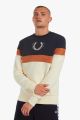 Sweatshirt Fred Perry color block M3578 560 Écru