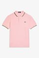 Polo Fred Perry Twin Tipped Silver Pink M3600 457