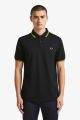 Polo Fred Perry Twin Tipped Black New Yellow M3600 506