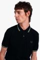 Polo Fred Perry Twin Tipped M3600 P27 Blk Ecru Pistache