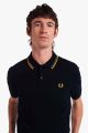 Polo Fred Perry Twin Tipped M3600 P31 Navy Ashblue Gold