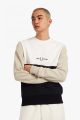 Sweatshirt Fred Perry color block M4698 P04 gris marine