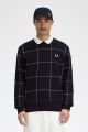 Sweatshirt Fred Perry Quadrillé M6545 102 Black