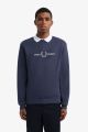 Sweatshirt Fred Perry graphique Cabon Blue M7521 266