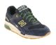 Basket dame New Balance CW 1600 bleu marine et vert.