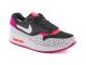 Basket Nike air max 1 essential dame noir et rose 528898 002.