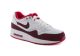 Basket Nike air max 1 essential dame blanche et bordeaux.