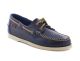 Chaussures Sebago Horween Dockside B720003 en cuir bleu foncé.