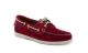 Chaussures Sebago Dockside en daim rouge bordeaux.