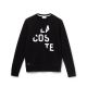 Sweatshirt Lacoste col rond sh6228 258 noir et blanc.