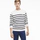 Sweatshirt col rond Lacoste sh6322 522 blanc et bleu.