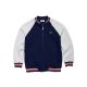 Veste Teddy junior Lacoste SJ6151 1tl en molleton bleu marine et gris chiné.