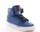 Basket Supra Vaider en cuir bleu roi et orange.