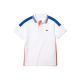 Polo tennis junior Lacoste DJ5838 33r blanc, orange et bleu.